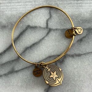 Gold Alex & Ani Anchor Bracelet